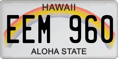 HI license plate EEM960
