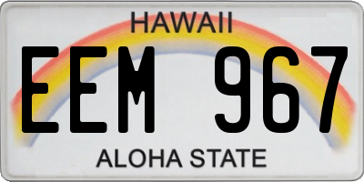 HI license plate EEM967
