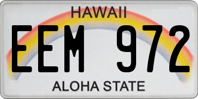 HI license plate EEM972