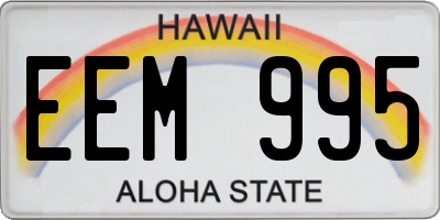 HI license plate EEM995