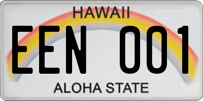 HI license plate EEN001
