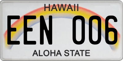 HI license plate EEN006