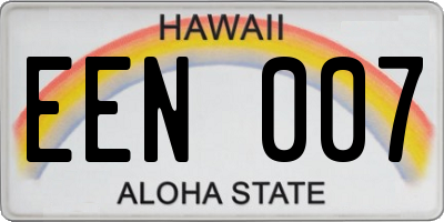 HI license plate EEN007