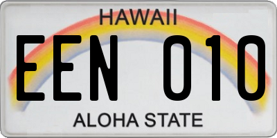 HI license plate EEN010