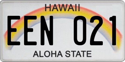 HI license plate EEN021