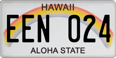 HI license plate EEN024