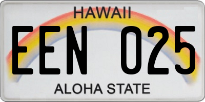HI license plate EEN025
