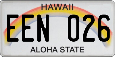 HI license plate EEN026
