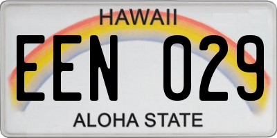 HI license plate EEN029