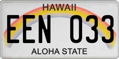 HI license plate EEN033