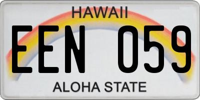 HI license plate EEN059