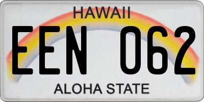 HI license plate EEN062