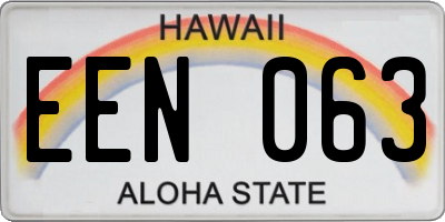 HI license plate EEN063