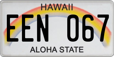 HI license plate EEN067