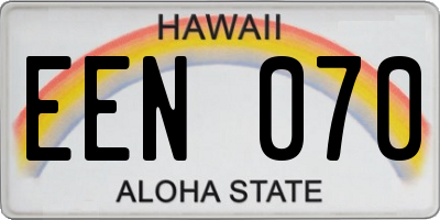 HI license plate EEN070