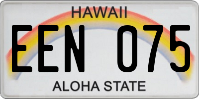 HI license plate EEN075