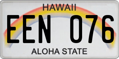 HI license plate EEN076