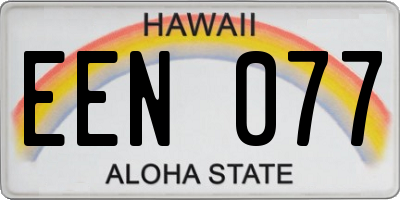 HI license plate EEN077