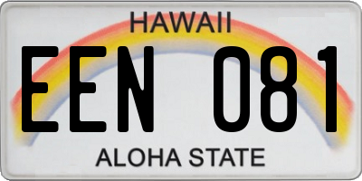 HI license plate EEN081