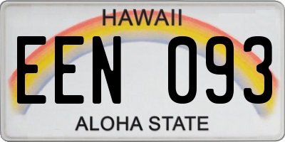 HI license plate EEN093