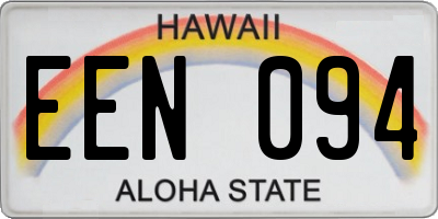 HI license plate EEN094