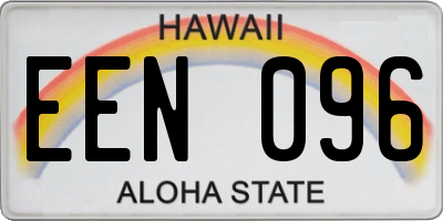 HI license plate EEN096
