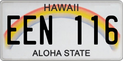 HI license plate EEN116