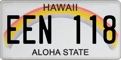 HI license plate EEN118