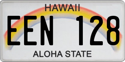 HI license plate EEN128