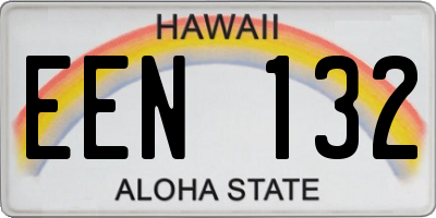 HI license plate EEN132