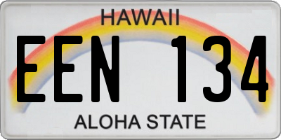 HI license plate EEN134