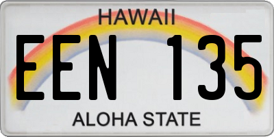 HI license plate EEN135