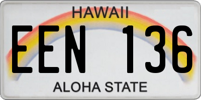 HI license plate EEN136