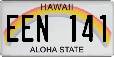 HI license plate EEN141