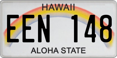 HI license plate EEN148