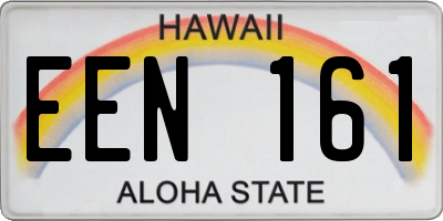 HI license plate EEN161