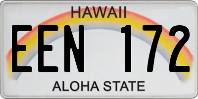 HI license plate EEN172