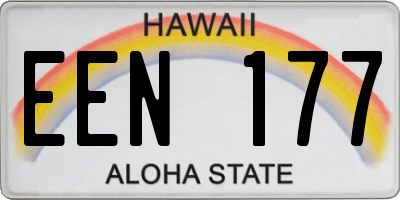 HI license plate EEN177