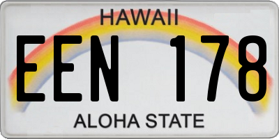 HI license plate EEN178