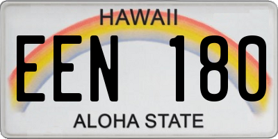 HI license plate EEN180