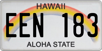 HI license plate EEN183