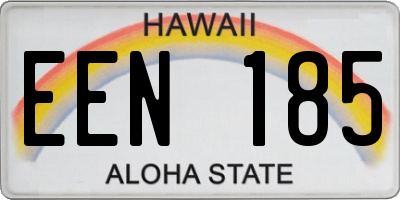 HI license plate EEN185