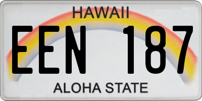 HI license plate EEN187