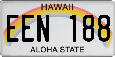 HI license plate EEN188
