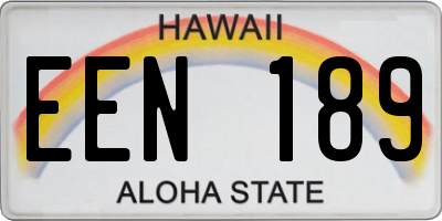 HI license plate EEN189