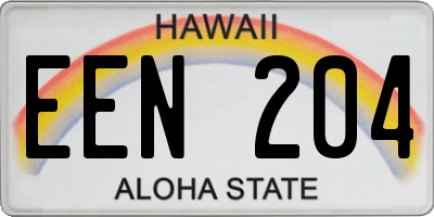HI license plate EEN204