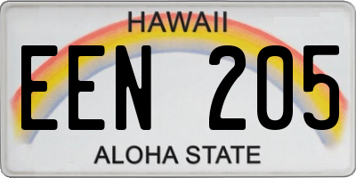 HI license plate EEN205