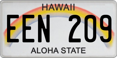 HI license plate EEN209