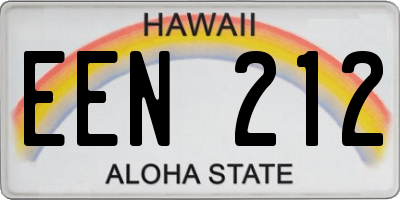 HI license plate EEN212