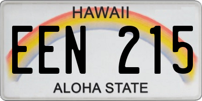 HI license plate EEN215